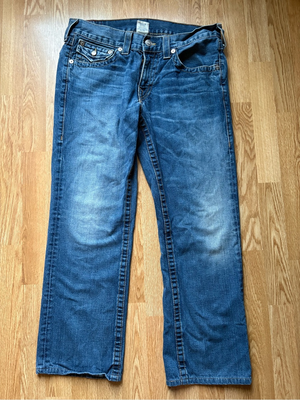 True religion ricky flap pockets size 34 denim jeans made in usa